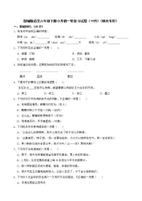 部编版语文六年级下册小升初一轮复习试题（十四）（陕西专用）