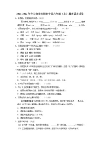 甘肃省庆阳市宁县2021-2022学年六年级上学期期末语文试卷（有答案）