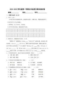 辽宁省大连市某小学2022-2023学年五年级上学期期末考试语文试卷