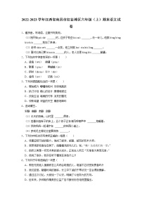 江西省南昌市红谷滩区2022-2023学年六年级上学期期末语文试卷