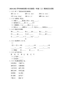 河南省周口市太康县2020-2021学年一年级上学期期末语文试卷