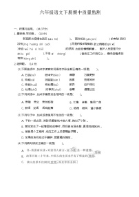 六年级语文下册期中测试（有答案）