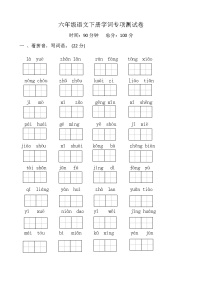 六年级语文下册字词专项测试卷（有答案）