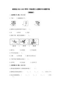 教科版2022-2023学年一年级语文上册期中专项提升卷（附解析）