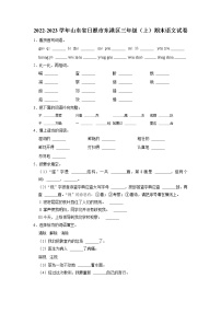 山东省日照市东港区2022-2023学年三年级上学期期末考试语文试题