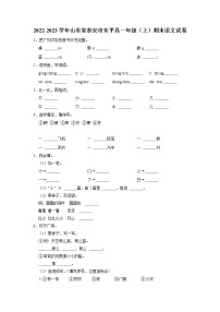 山东省泰安市东平县2022-2023学年一年级上学期期末语文试卷