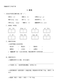 小学语文人教部编版三年级下册3 荷花测试题