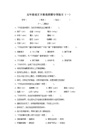 部编版语文五年级下册  选择题专项练习14单元（无答案）