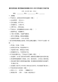 期中日积月累 课文背诵专项冲刺卷-2022-2023学年语文六年级下册（部编版）