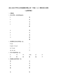 山东省威海市乳山市2022-2023学年一年级上学期期末语文试卷（五四学制）