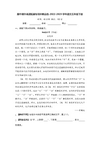 期中课外阅读拓展专项冲刺合练-2022-2023学年语文五年级下册（部编版）