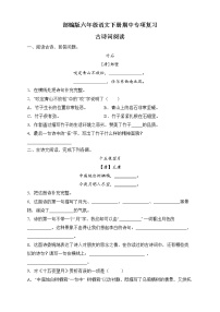 部编版六年级语文下册期中专项复习-古诗词阅读