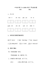 人教部编版一年级下册小公鸡和小鸭子当堂检测题