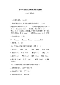 山东省滨州市邹平市开元小学2022-2023学年六年级下学期4月期中语文试题