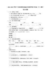 广东省河源市高新区实验学校2022-2023学年六年级下学期期中语文试卷