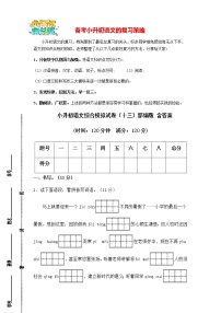 部编版小升初语文综合模拟试卷（13）  （原卷版+答案）