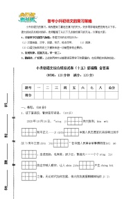 部编版小升初语文综合模拟试卷（15）  （原卷版+答案）