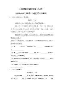 小升初真题汇编课内阅读（必考卷）-2022-2023学年语文六年级下册（部编版）