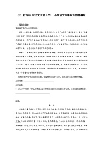 2022-2023学年部编版语文六年级下册小升初专项复习：现代文阅读（二） （含答案）