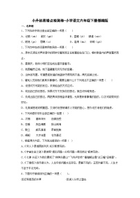 2022-2023学年部编版语文六年级下册小升初专项复习：诗词曲鉴赏-（含答案）