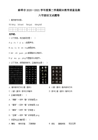 【小升初真题卷】安徽省蚌埠市2021年部编版小升初考试语文试卷（原卷版+解析版）