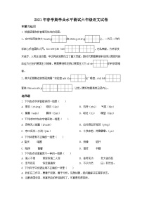 【小升初真题卷】江苏省泰州市高港区2021年部编版小升初考试语文试卷（原卷版+解析版）