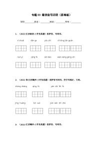 专题03 看拼音写词语——【江西地区】2021+2022年小升初语文真题专项汇编（原卷版+解析版）