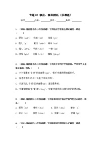 专题01 字音、字形辨析——【河南地区】2021+2022年小升初语文真题专项汇编（原卷版+解析版）