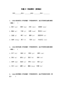 专题01 字音辨析——【陕西地区】2021+2022年小升初语文真题专项汇编（原卷版+解析版）