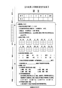 甘肃省金昌市2022-2023学年五年级下学期期中试卷语文试卷