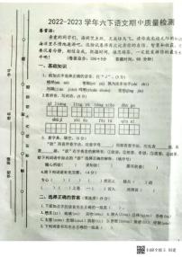 山东省聊城市东昌府区2022-2023学年六年级下学期期中考试语文试题（无答案）