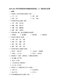 2020-2021学年河南省郑州市新密市四年级（上）期末语文试卷