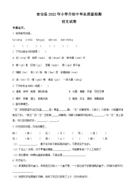 精品解析：江西省吉安市吉安县2022年部编版小升初考试语文试卷（原卷版）