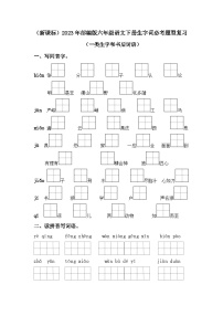 （新课标）2023年部编版六年级语文下册生字词必考题型复习（一类生字+书后词语）