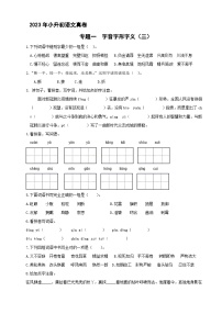 小升初语文专题一 字音字形字义（三） 2023小升初语文真题汇编（原卷+答案与解释）