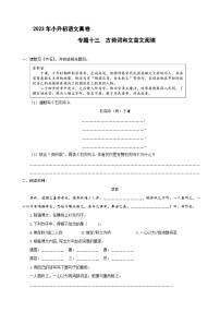 小升初语文专题 古诗词和文言文阅读 2023小升初语文真题汇编（原卷+答案与解释）