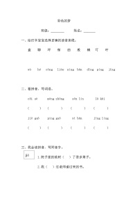 小学语文人教部编版二年级下册彩色的梦练习