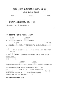 部编版语文五年级下册期中质量调研试题(无答案)