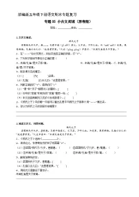 专题05 小古文阅读(原卷+答案解释)五年级下册语文期末专题复习