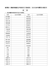 （新课标）最新部编版五年级语文下册成语、文言文必考题型分类复习