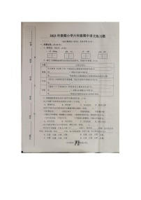 河南省南阳市南召县2022-2023学年六年级下学期4月期中语文试题