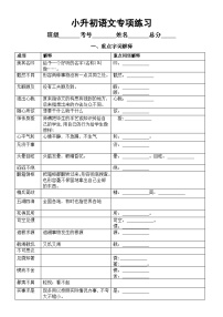 小学语文小升初专项练习（重要成语+重点词语+易错字词+重要诗句）（附参考答案）