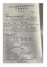 山东省枣庄市滕州市2022-2023学年三年级下学期期中语文试卷