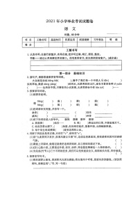 2021年湖南省益阳市安化县小升初语文试卷