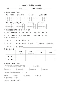 统编版语文一年级下册 期末练习卷(无答案)