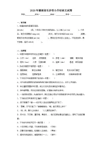 2023年湖南省长沙市小升初语文试卷(含解析)