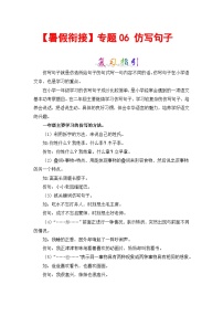 【暑假衔接】部编版语文一年级（一升二）知识点专题06 仿写句子 （讲义+试题） （含答案）