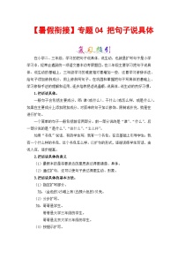 【暑假衔接】部编版语文二年级（二升三）知识点专题04 把句子说具体 （讲义+试题）（含答案）