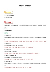 2023年部编版小升初六升七语文无忧衔接——专题25  拓展讲义：修改病句