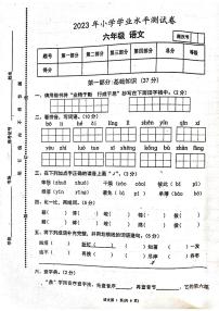 甘肃省张掖市甘州区2022-2023学年六年级下学期小学学业水平测试语文试题（无答案）